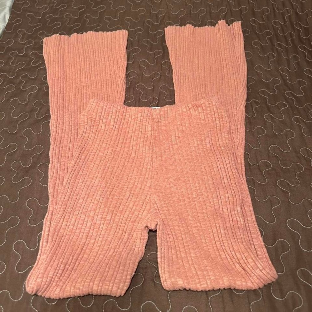 ribbed flare leggings